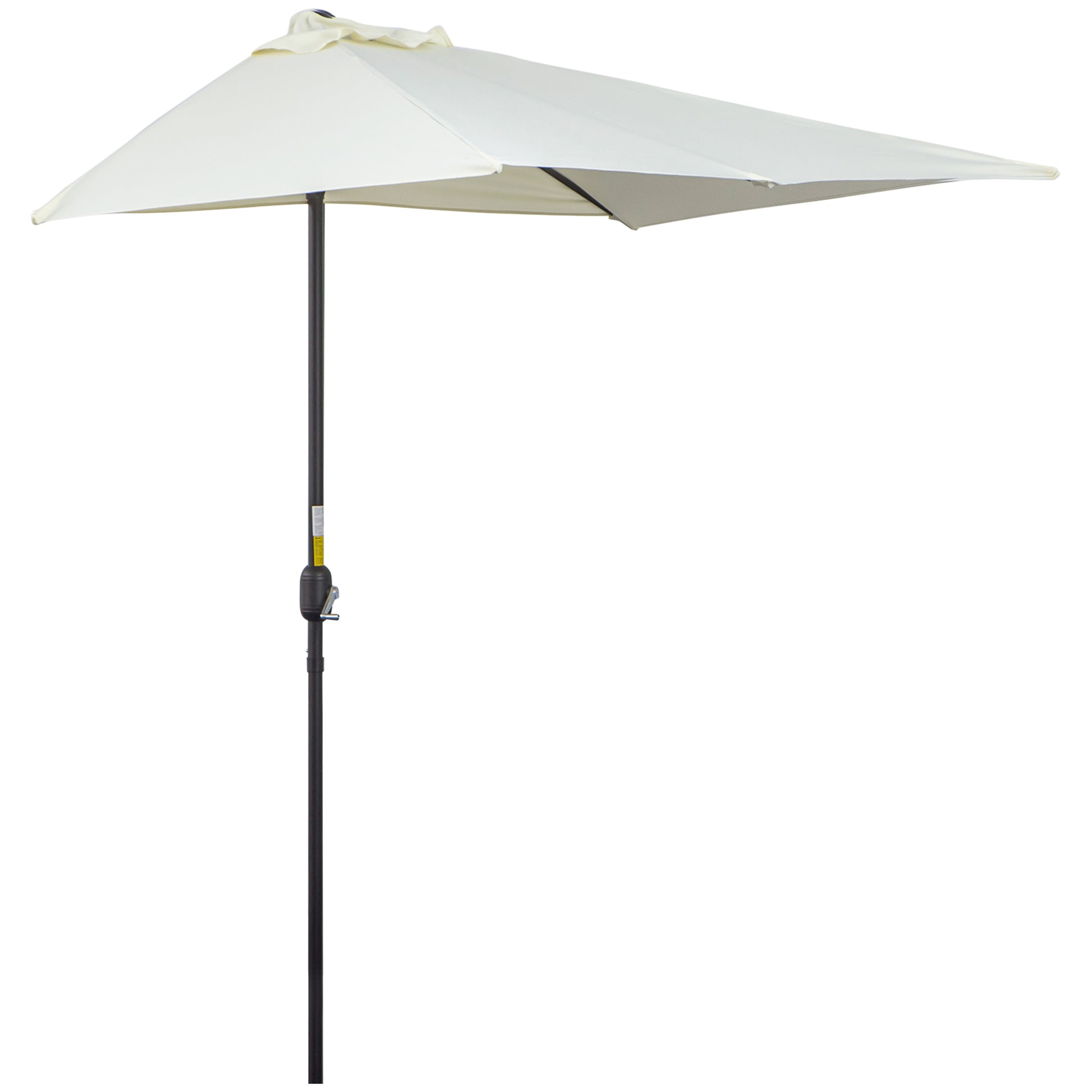 Outsunny Sombrilla Rectangular 230x130x245 cm Parasol para Pared Media Sombrilla con Manivela Protección UV 30+ Impermeable Sombrilla para Balcón Terraza Jardín Beige