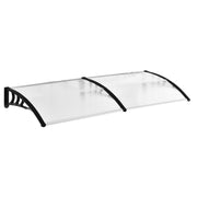 Outsunny Tejadillo de Protección contra Sol y Lluvia Marquesina para Puertas de Exterior Marquesina de Techo Diseño Moderno Aleación de Aluminio Duradero 75x195x23 cm Transparente