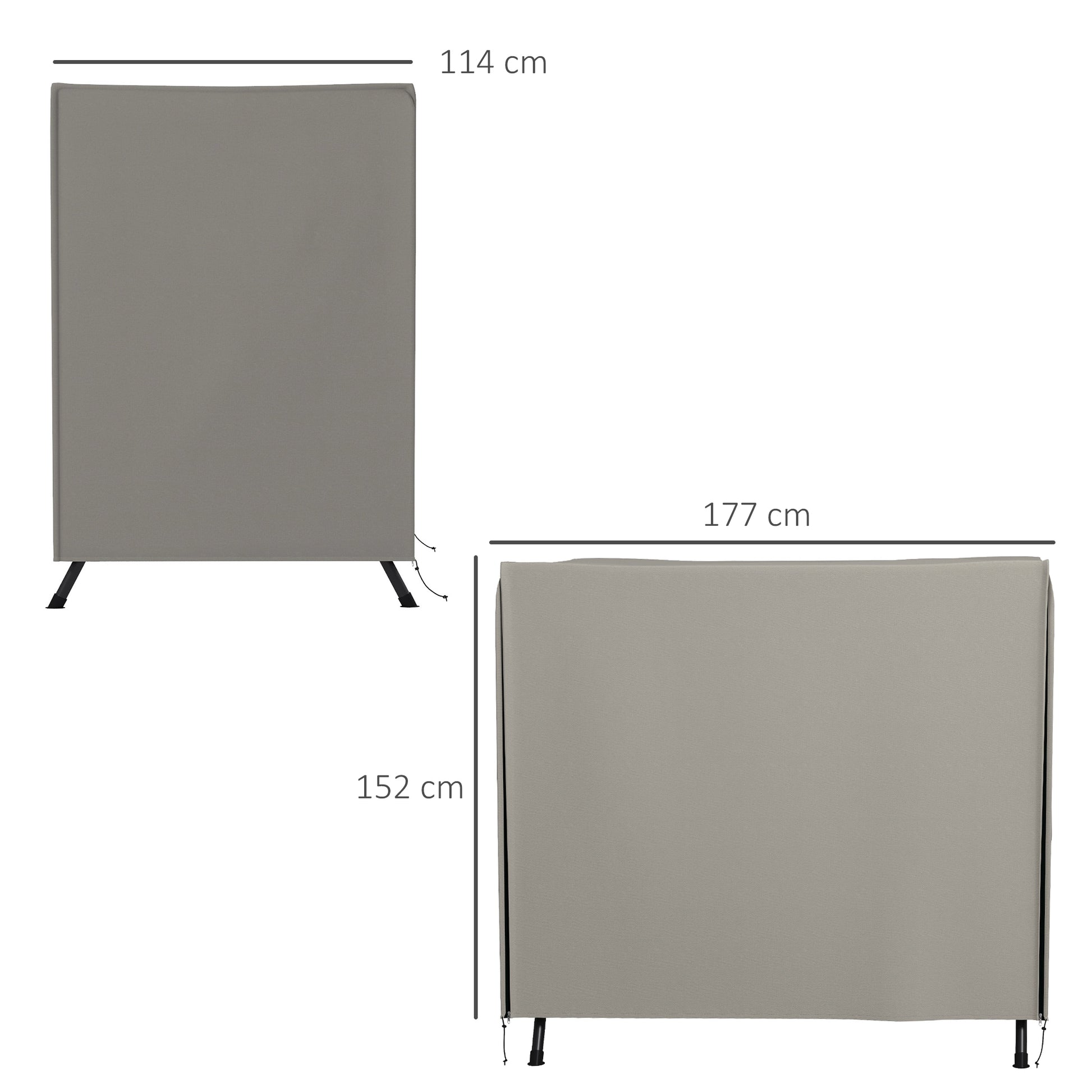 Outsunny Funda Balancín Jardín Funda Columpio Jardín Exterior Cubierta de Columpio de Tela Oxford 600D con 2 Cremalleras Impermeable 177x114x152 cm Gris