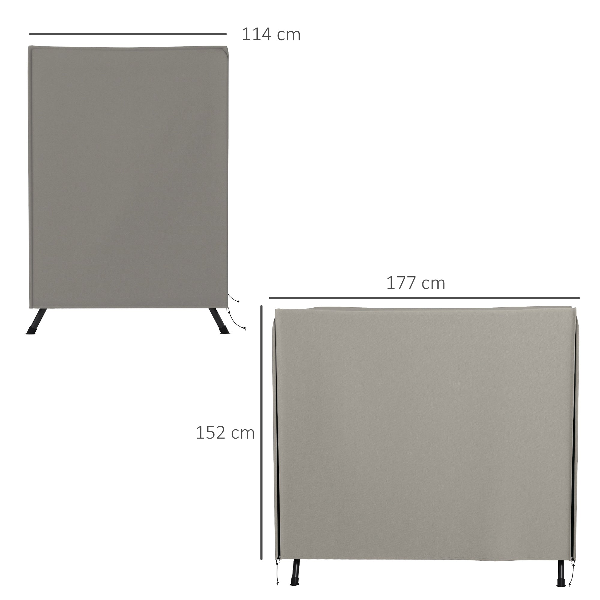 Outsunny Funda Balancín Jardín Funda Columpio Jardín Exterior Cubierta de Columpio de Tela Oxford 600D con 2 Cremalleras Impermeable 177x114x152 cm Gris