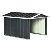 Outsunny Garaje para Robot Cortacésped de Acero Galvanizado con Techo Dos Aguas, Caseta para Robot Cortacésped, 87x103x66 cm, para Jardín, Exterior, Césped, Gris Oscuro