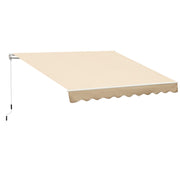 Outsunny Toldo Manual Retráctil 3x2,5 cm Toldo para Balcón con Manivela de Metal Impermeable y Anti-UV Toldo Enrollable de Exterior para Jardín Terraza Ventanas Beige