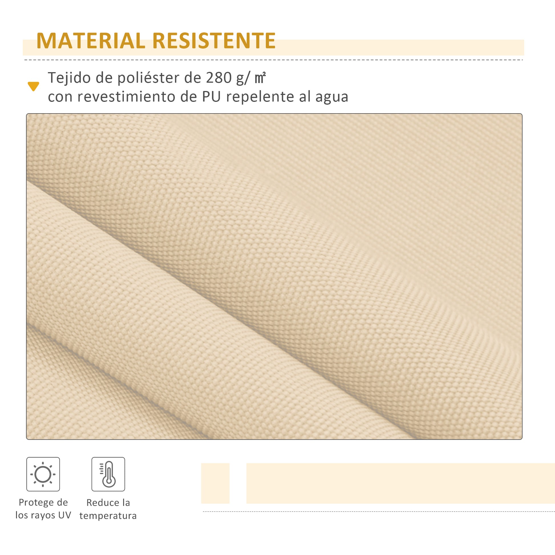 Outsunny Toldo Manual Retráctil 3x2,5 cm Toldo para Balcón con Manivela de Metal Impermeable y Anti-UV Toldo Enrollable de Exterior para Jardín Terraza Ventanas Beige