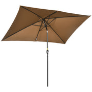 Outsunny Sombrilla de Terraza Exterior 202x293 cm Parasol de Terraza Exterior con Ángulo Ajustable Mástil de Aluminio y Anti-UV Sombrilla para Jardín Patio Café