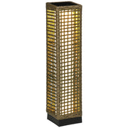 Outsunny Linterna de Jardín de Ratán Sintético Farola Solar con Luces LED Encendido y Apagado Automático para Terraza Balcón Patio 15,5x15,5x69 cm Arena