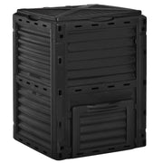 Outsunny Compostador Capacidad de 300L Compostera Orgánica para Producción Abono de Jardín Exterior con 48 Respiraderos 60,5x60,5x81,5 cm Negro
