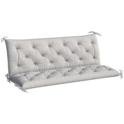 Outsunny Cojín para Banco de Jardín con Respaldo, 150x98x8 cm, Colchón de Banco de 3 Plazas para Interior y Exterior con Relleno Grueso y Cintas de Sujeción, para Columpio, Terraza, Balcón, Gris Claro