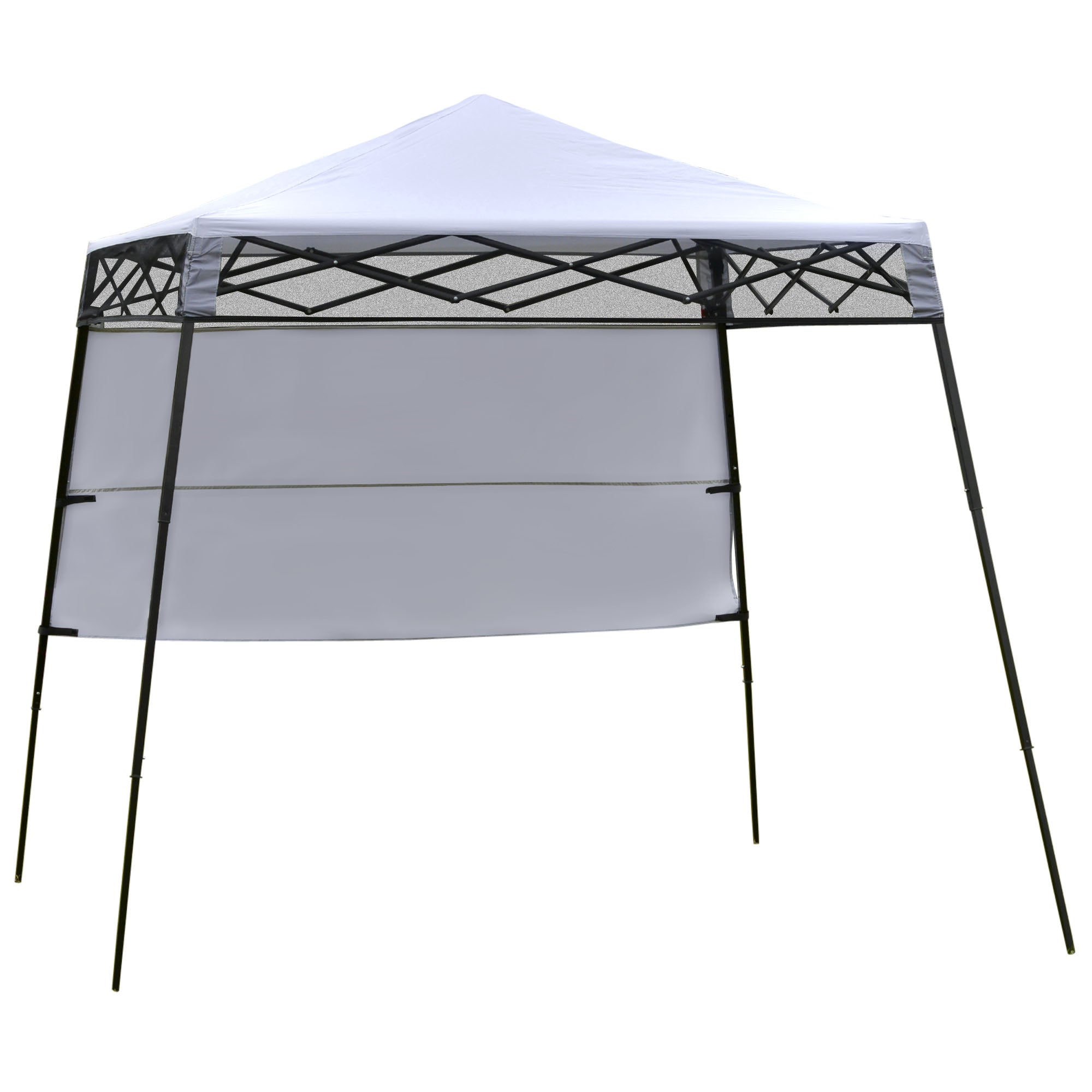 Outsunny Carpa Plegable 2,2x2,2x2m con Lateral Altura Ajustable Protección UV 50+ de Acero y Tela Oxford con Bolsa de Transporte Impermeable Gazebo para Exterior Blanco