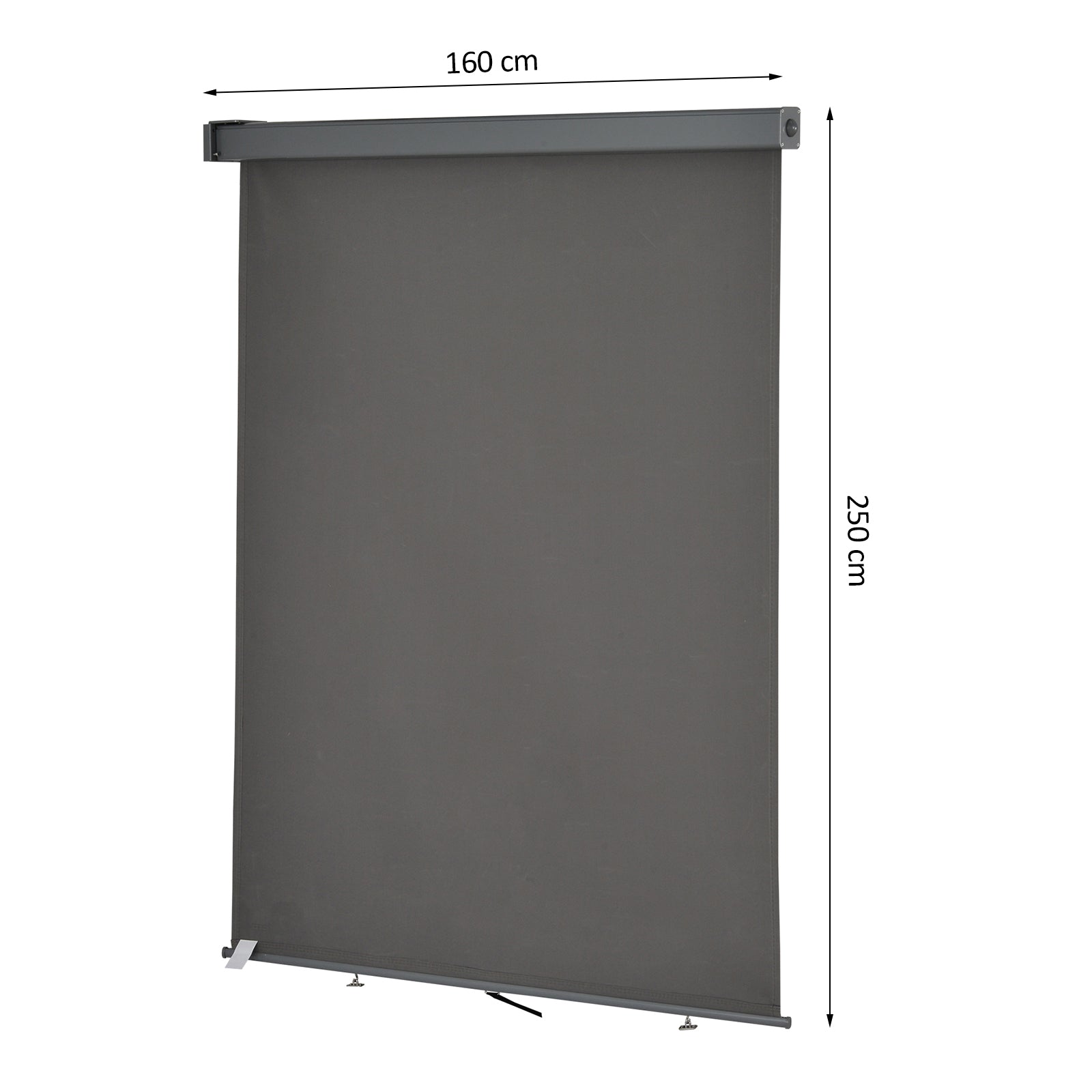 Toldo para Balcón Doble Posición Colocación en Techo o Pared Función Vertical y Horizontal con Tirador para Sombra y Privacidad 160x250 cm Gris