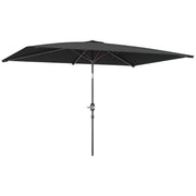 Outsunny Sombrilla de Terraza Exterior, 198x294 cm, Parasol de Terraza Exterior con Ángulo Ajustable, Manivela, Mástil de Aluminio Desmontable y Anti-UV, Sombrilla para Jardín, Patio, Gris Oscuro
