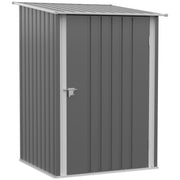 Outsunny Cobertizo de Jardín de Exterior 0,92 m² 100x103x160 cm Caseta de Jardín Metálica con 1 Puerta y Cerradura para Almacenamiento de Herramientas en Patio Terraza Gris