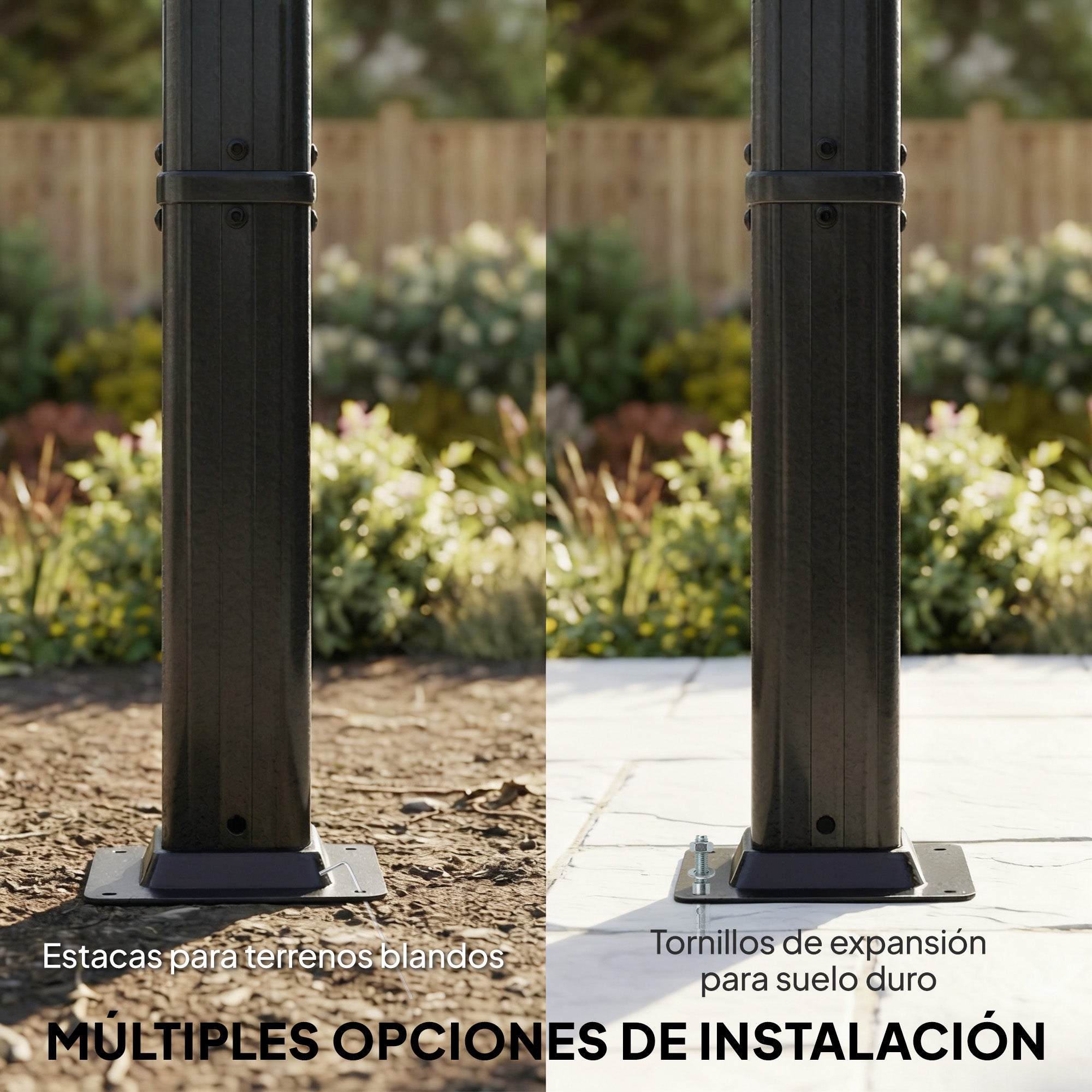 Outsunny Pérgola de Jardín 4x3 m con Techo Retráctil y 4 Cortinas Enrollables Automáticas, Cenador de Jardín con Protección UV50+, Estructura de Aluminio, Drenaje, Pabellón para Exterior, Crema