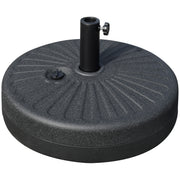 Outsunny Base de Sombrilla de Jardín Rellenable de Agua 22 kg Soporte de Parasol Redondo Apto para Postes de 38mm/48mm Portátil para Terraza Patio Ø51x30,5 cm Negro