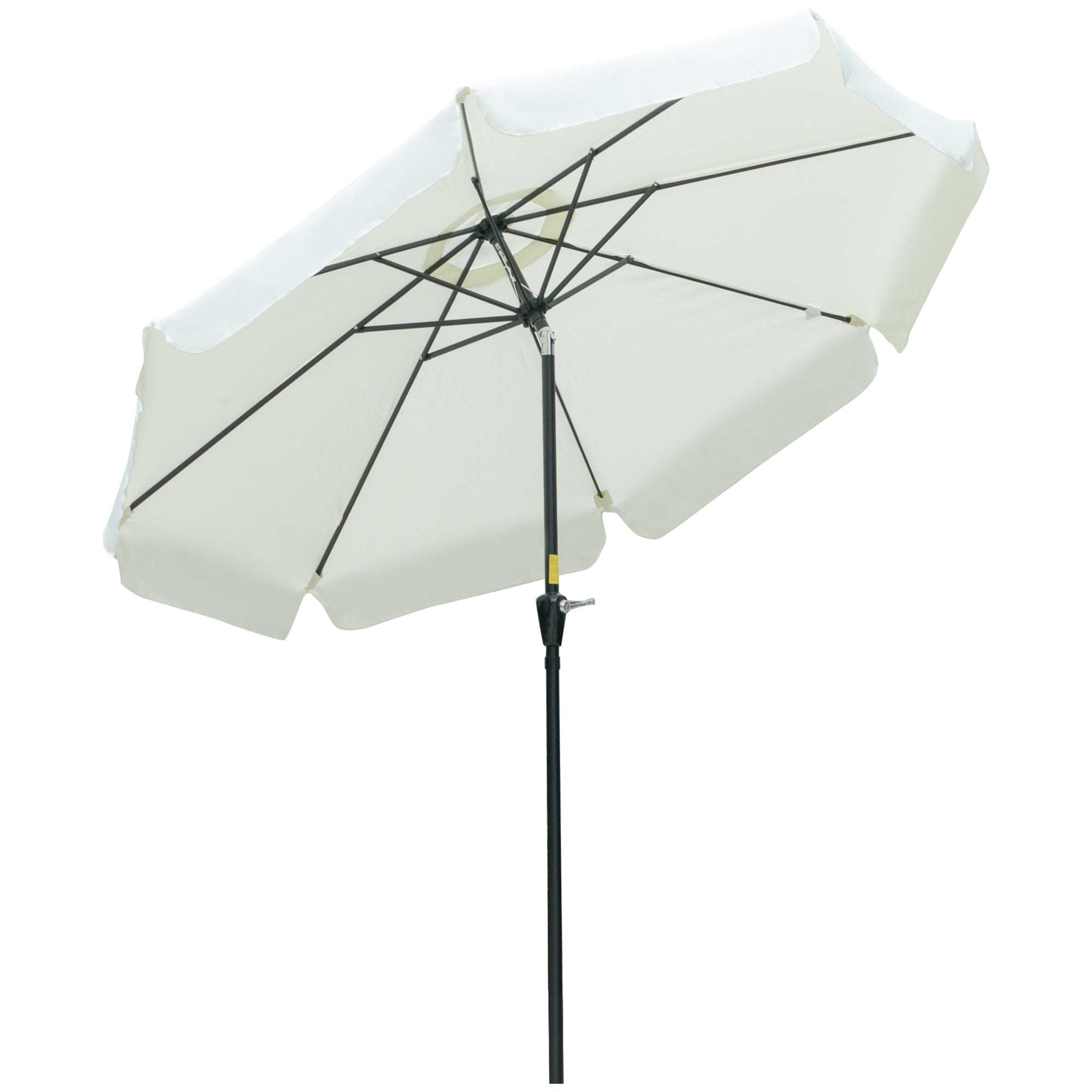 Outsunny Sombrilla Terraza Exterior Ø266 cm Sombrilla de Jardín Inclinable con Protección UV50+ Poste de Aluminio y Manivela Parasol para Patio Terraza Beige