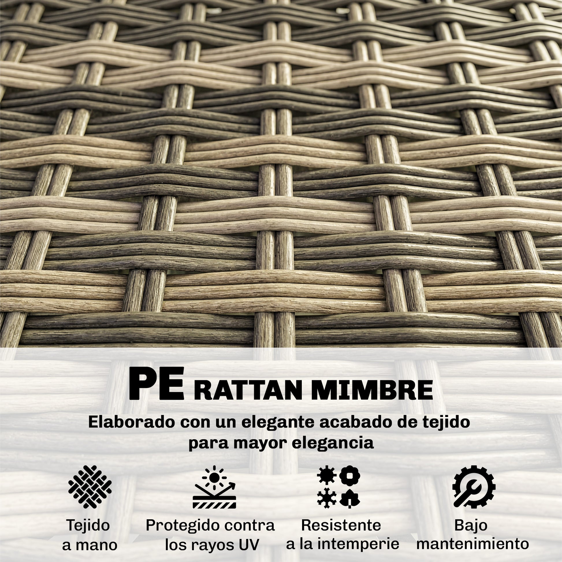 Outsunny Conjunto de Jardín de Ratán de 5 Piezas, Conjunto Terraza Resistente, Muebles Jardín Exterior Incluye Cojines, 2 Sillones de Esquina, Sillón sin Brazos, Reposapiés y Mesa Centro, Gris Oscuro