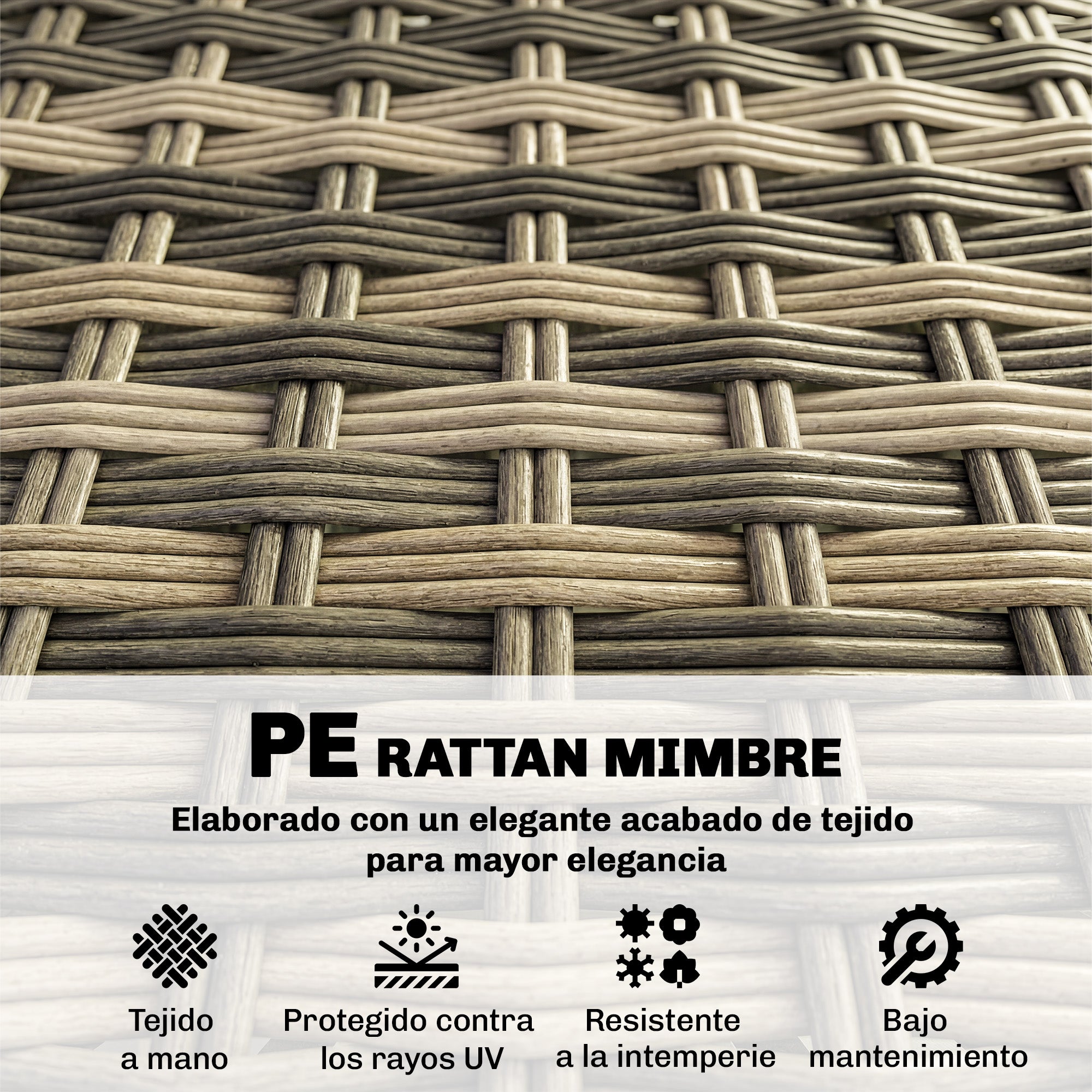 Outsunny Conjunto de Jardín de Ratán de 5 Piezas, Conjunto Terraza Resistente, Muebles Jardín Exterior Incluye Cojines, 2 Sillones de Esquina, Sillón sin Brazos, Reposapiés y Mesa Centro, Gris Oscuro