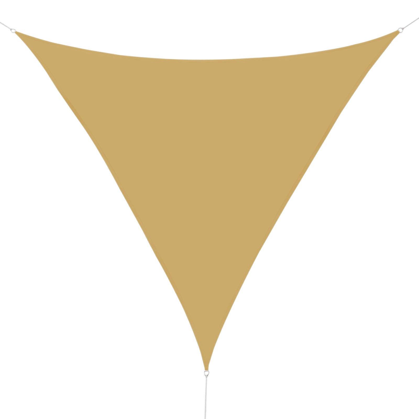 Outsunny Toldo de Vela 4x4x4 m Vela de Sombra Triangular Tela de Poliéster Anti-UV para Jardín Playa Camping Sombra Exterior Arena