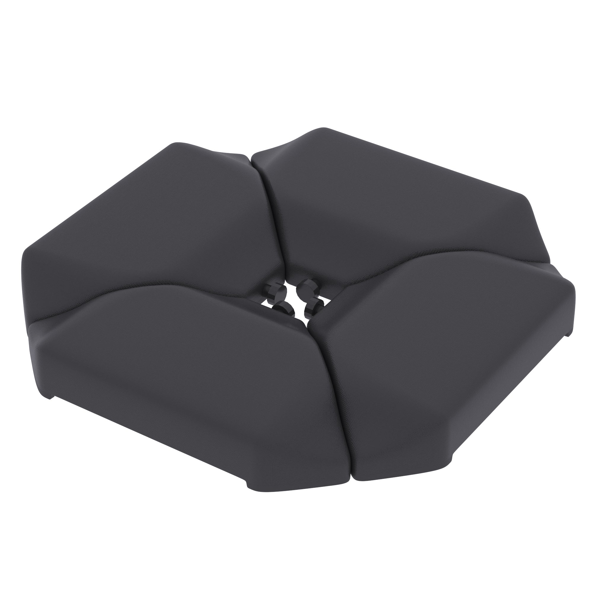 Outsunny Base para Sombrilla de 4 Piezas, para Cantilever y de Doble Cara, Soporte para Parasol de HDPE Rellenable con Agua 77 kg o Arena 100 kg, para Jardín, Patio, Terraza, Negro