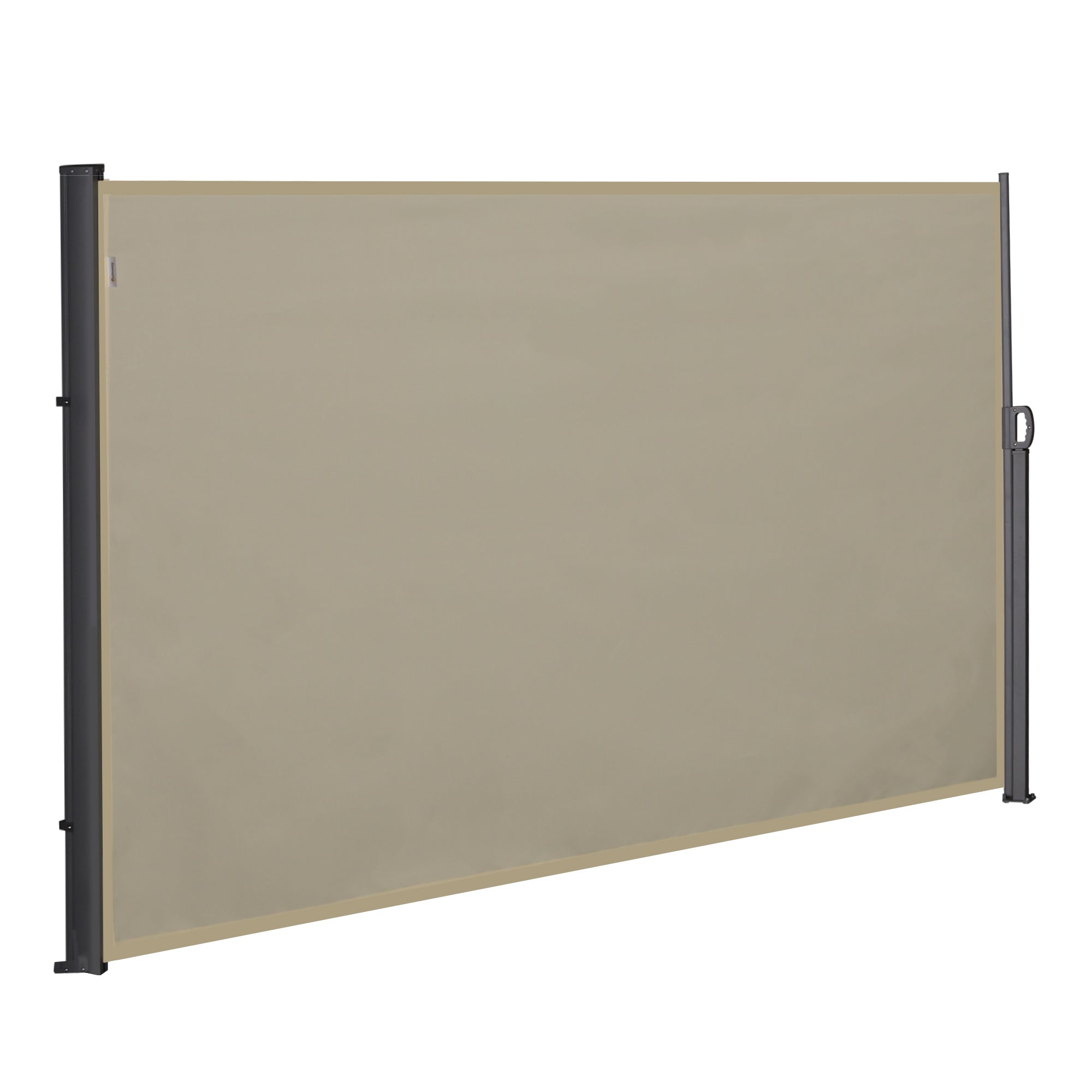 Outsunny Toldo Lateral Retráctil 300x180 cm Pantalla Enrollable Mampara de Privacidad y Protección Solar para Balcón Terraza Color Crema
