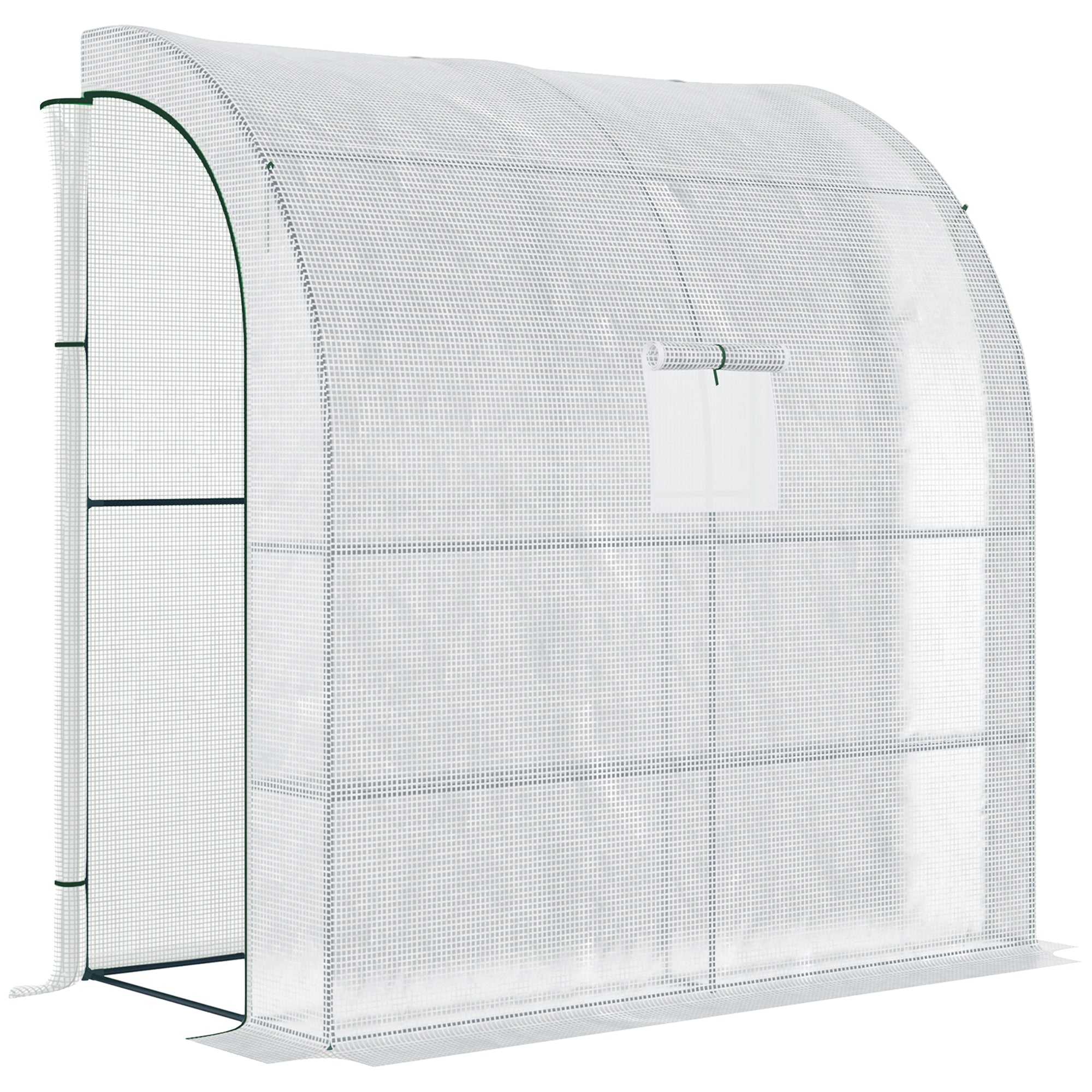 Outsunny Invernadero Pequeño de Pared Invernadero de Exterior con Ventanas Estantes de 3 Niveles y Marco de Acero Invernadero para Cultivar Plantas Flores 200x100x215 cm Blanco
