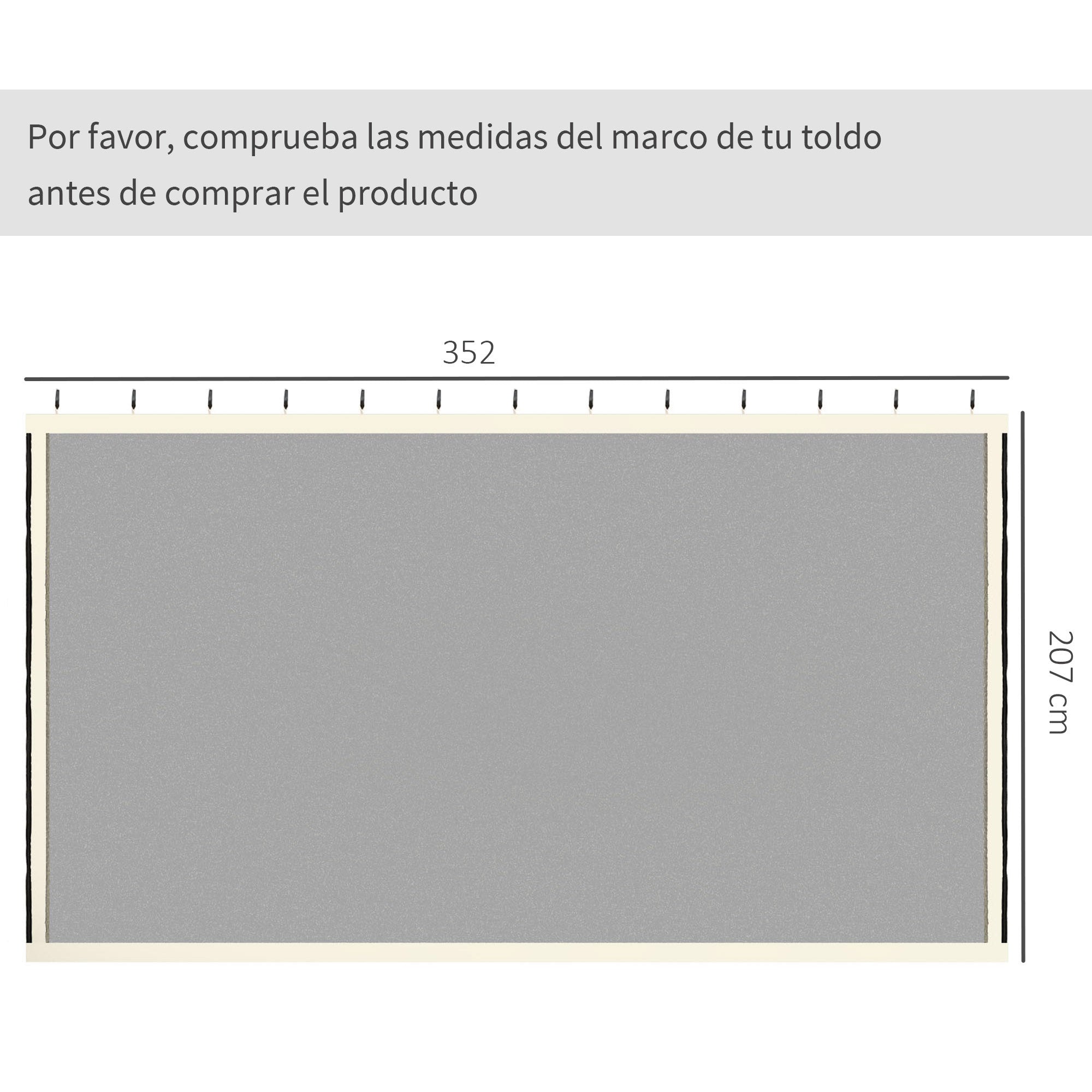 Outsunny 4 Paneles Laterales 3,5x2 m para Carpa de Jardín Tela Mosquitera para Cenador Gazebo con Cremalleras y Anillas Negro