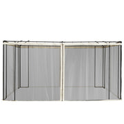 Outsunny 4 Paneles Laterales 3,5x2 m para Carpa de Jardín Tela Mosquitera para Cenador Gazebo con Cremalleras y Anillas Negro