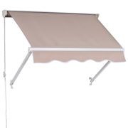 Outsunny Toldo para Ventana o Puerta de Balcón Ángulo de Inclinación Ajustable Brazos Plegables 120x70cm Beige