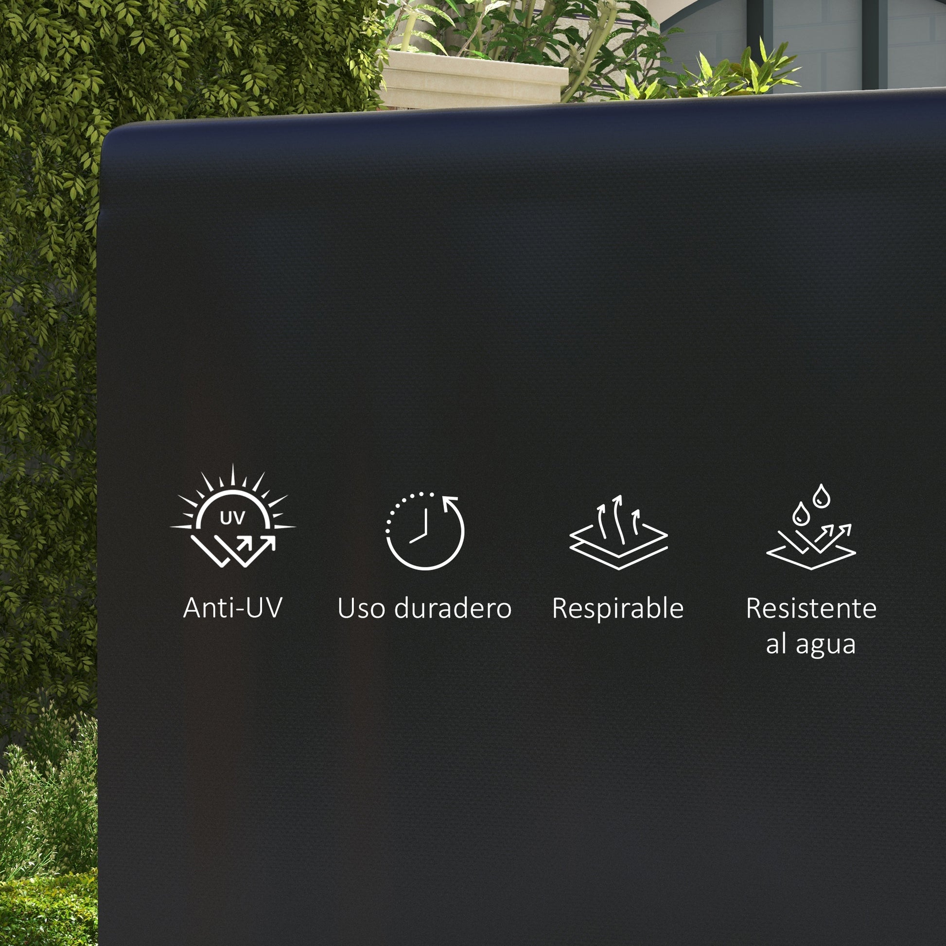 Outsunny Funda Balancín Jardín, Funda Columpio Jardín Exterior, Cubierta de Columpio con Cremallera, Impermeable, 215x155x150 cm, Negro