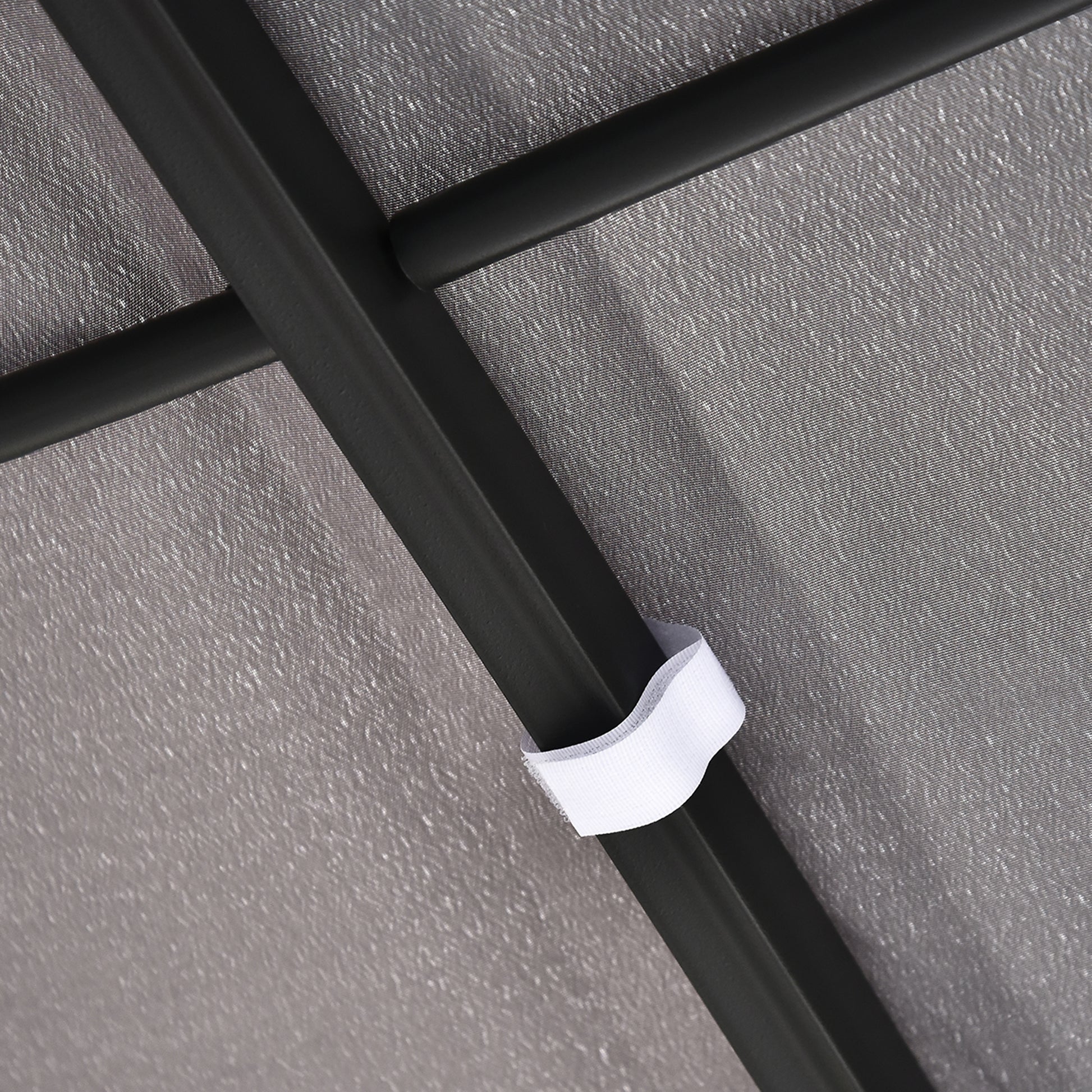 Outsunny Cenador de Jardín 3x3 m Pérgola con Toldo y 16 Orificios de Drenaje para Patio Terraza Metal y Poliéster 180 g/m² Resistente Gris