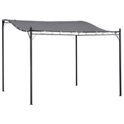 Outsunny Cenador de Jardín 3x3 m Pérgola con Toldo y 16 Orificios de Drenaje para Patio Terraza Metal y Poliéster 180 g/m² Resistente Gris