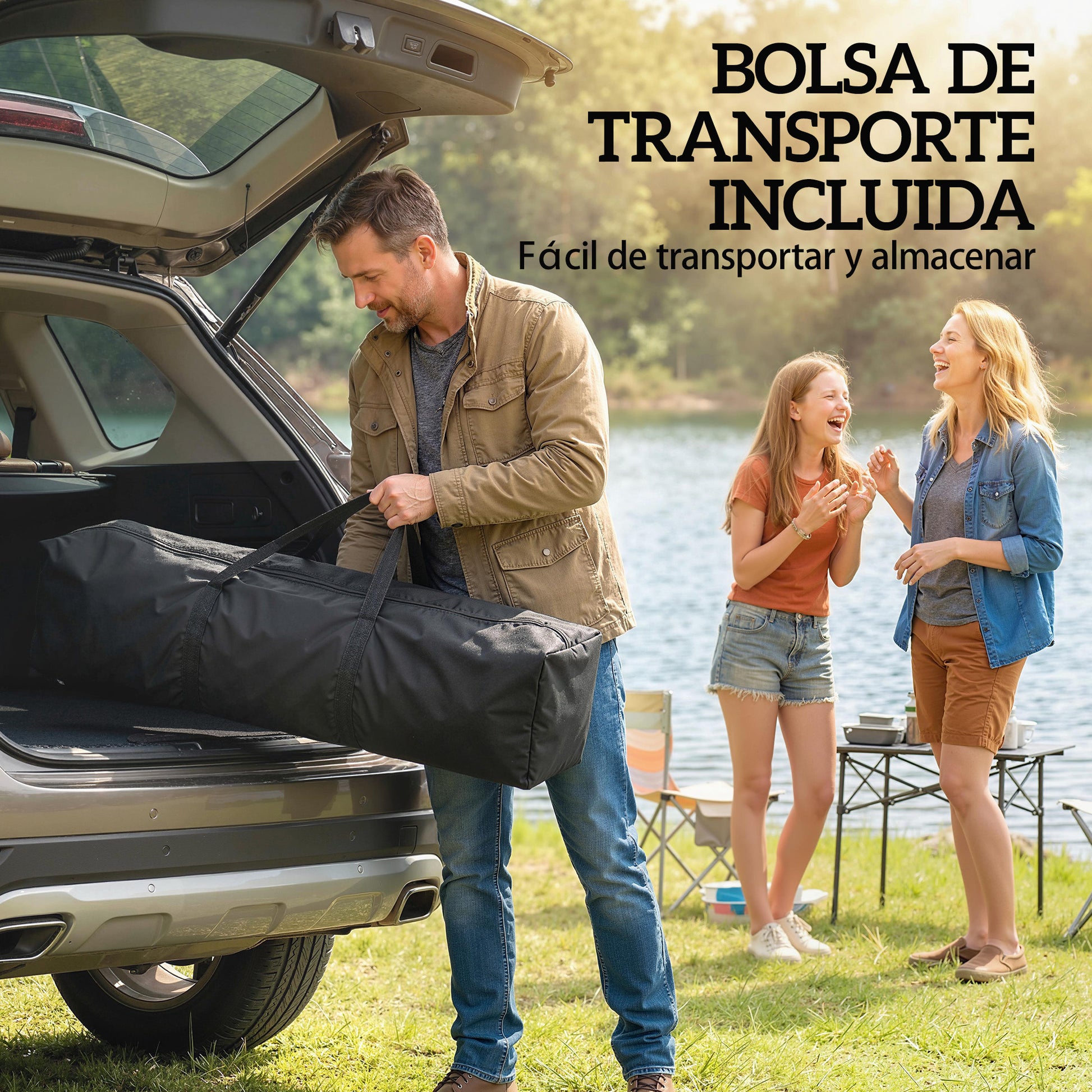 Outsunny Carpa Plegable 4x4 m, Pop-up, con Doble Techo, 4 Paredes Laterales de Malla, Cenador de Jardín con Altura Ajustable 3 Niveles, Bolsa de Transporte, UPF30+, Gazebo para Camping, Fiestas, Caqui