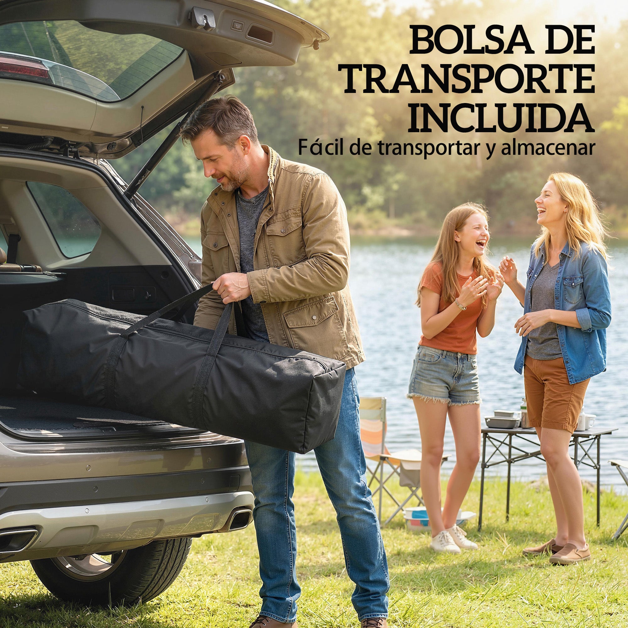 Outsunny Carpa Plegable 4x4 m, Pop-up, con Doble Techo, 4 Paredes Laterales de Malla, Cenador de Jardín con Altura Ajustable 3 Niveles, Bolsa de Transporte, UPF30+, Gazebo para Camping, Fiestas, Caqui