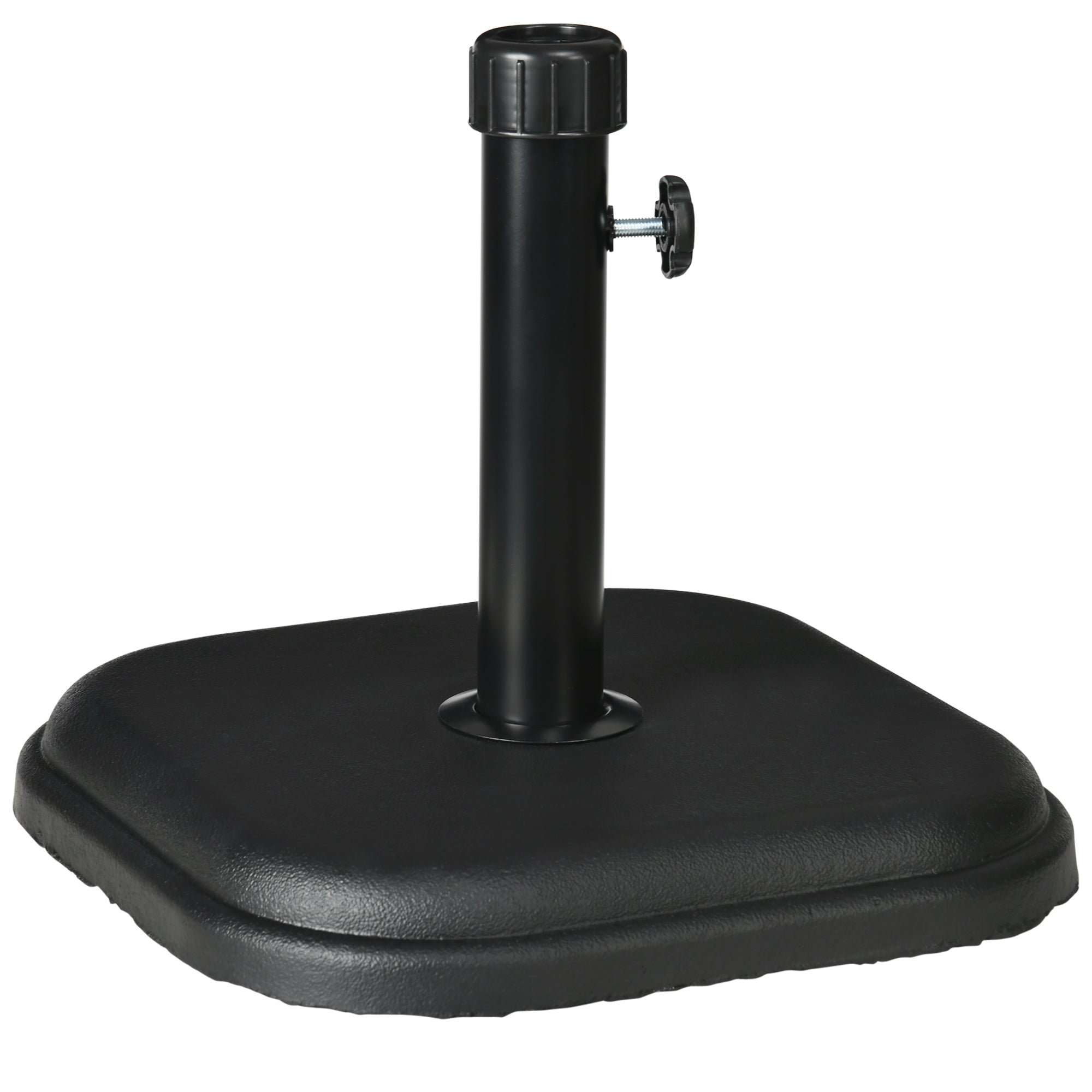 Outsunny Base de Sombrilla de Jardín Peso 11 kg Soporte para Parasol de Cemento para Mástil de Ø32-38 mm para Terraza Patio Exterior 36x36x31 cm Negro