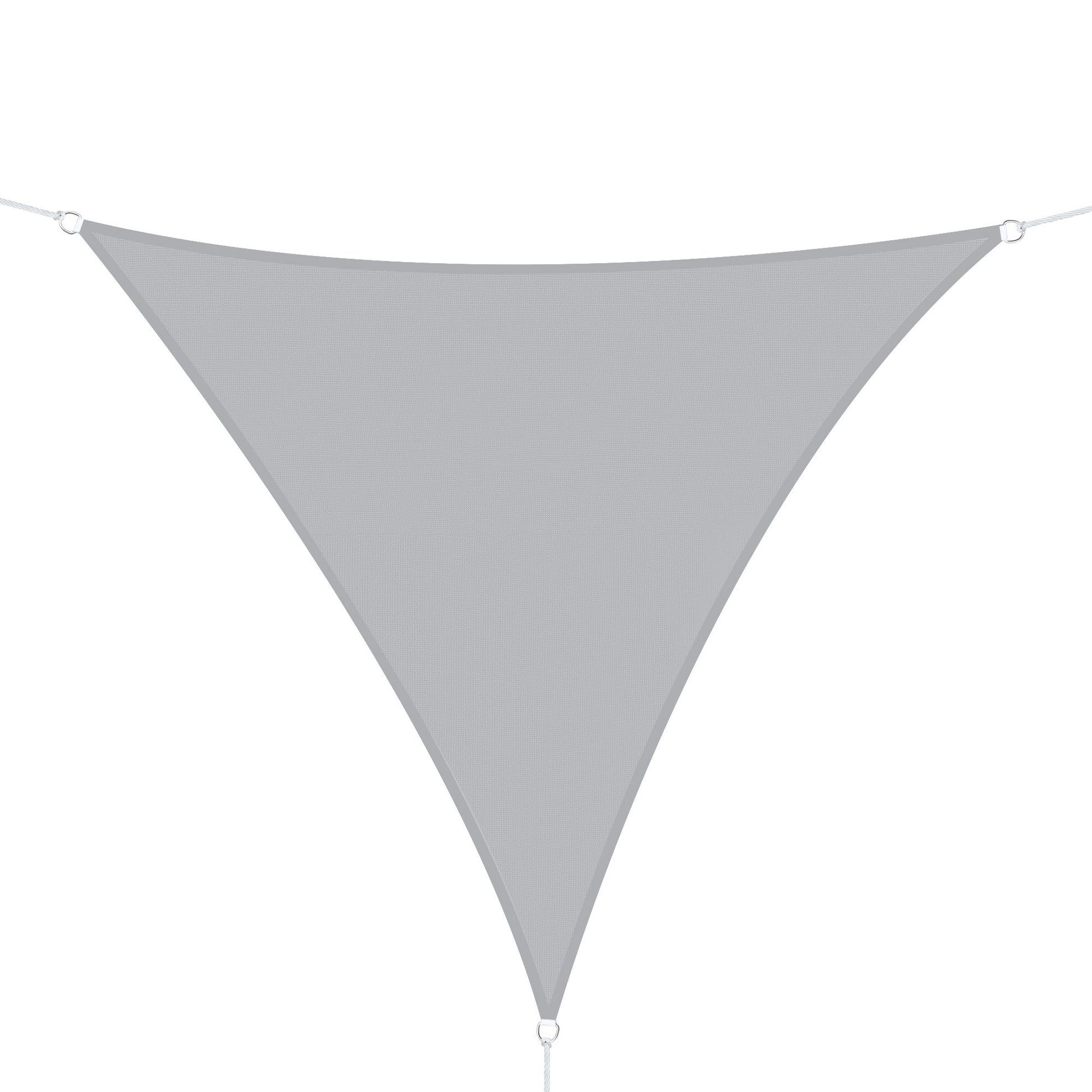 Outsunny Toldo Vela Triangular 3x3x3m Vela de Sombra para Terraza Jardín Camping Resistente al Agua Protección UV Poliéster Color Gris