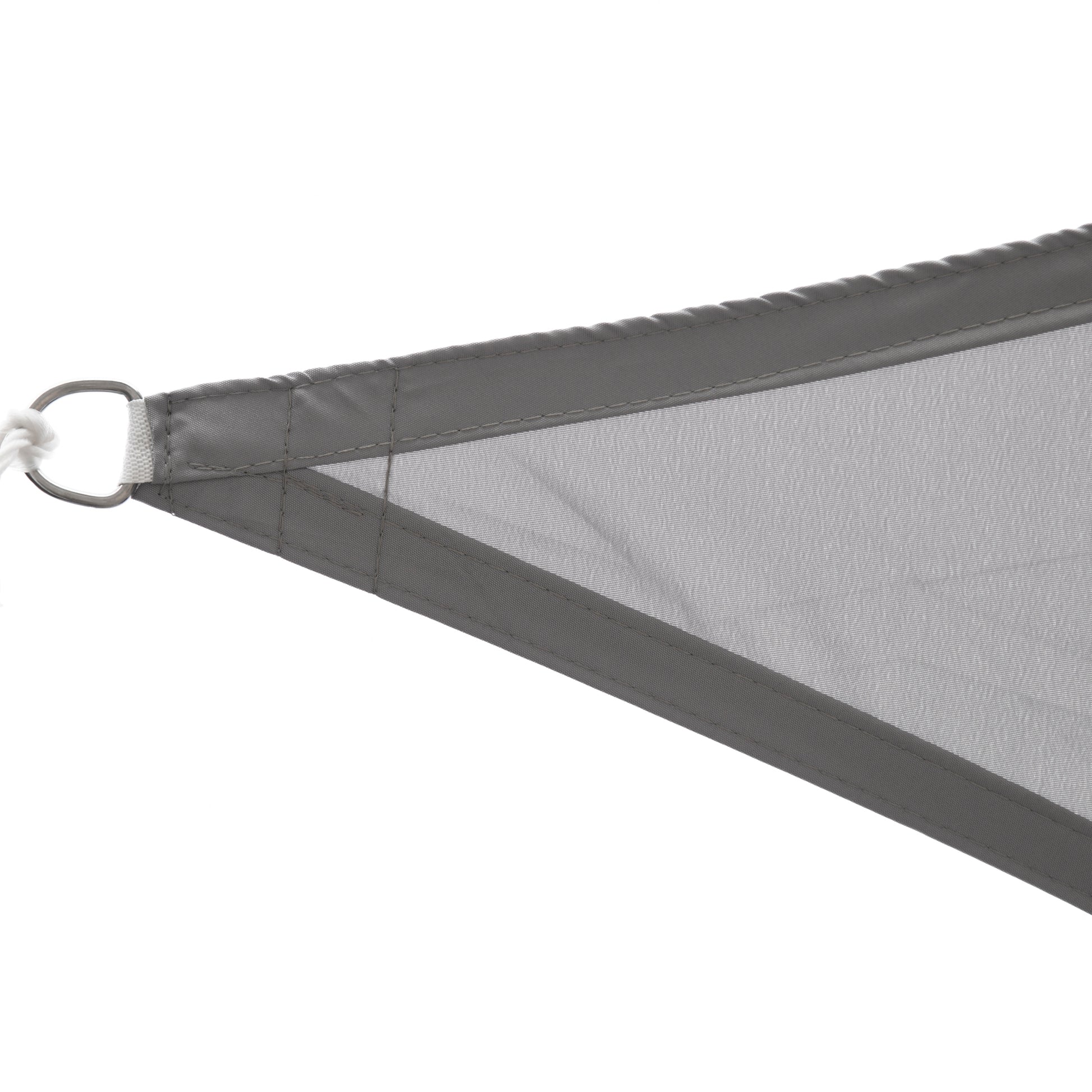 Outsunny Toldo Vela Triangular 3x3x3m Vela de Sombra para Terraza Jardín Camping Resistente al Agua Protección UV Poliéster Color Gris