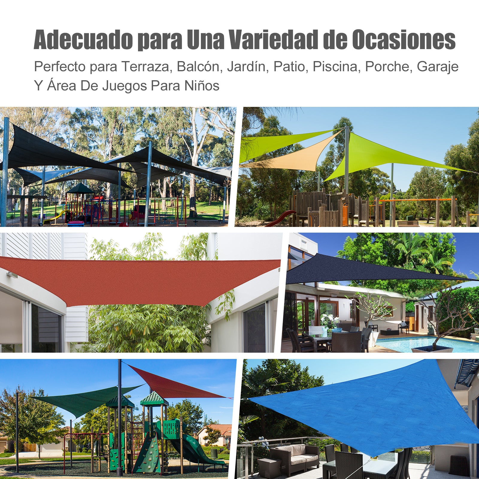 Outsunny Toldo Vela Triangular 3x3x3m Vela de Sombra para Terraza Jardín Camping Resistente al Agua Protección UV Poliéster Color Gris