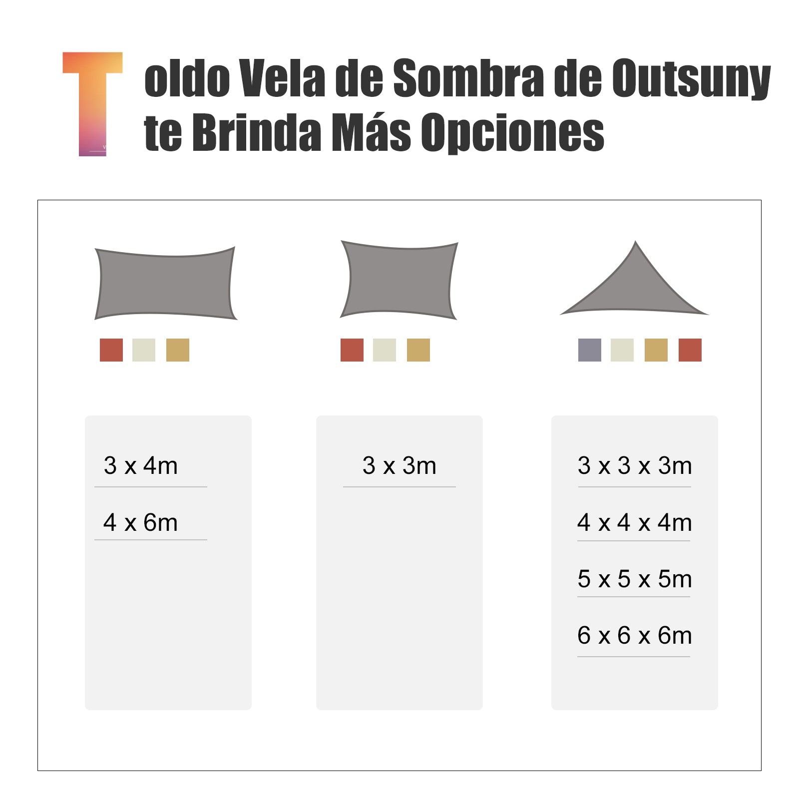 Outsunny Toldo Vela Triangular 3x3x3m Vela de Sombra para Terraza Jardín Camping Resistente al Agua Protección UV Poliéster Color Gris