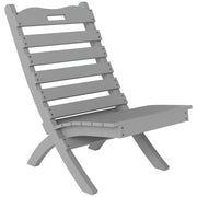 Outsunny Silla de Jardín de Madera Silla de Exterior con Diseno Listones y Respaldo Inclinado Carga 120 kg para Balcón Patio Terraza 78x48x76 cm Gris