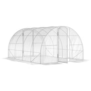 Outsunny Invernadero de Túnel 4x3x2 m Invernadero de Jardín con 2 Puertas Cubierta PE 150g/m² Estructura de Acero Galvanizado y Techo Redondeado para Cultivos Plantas Flores Transparente