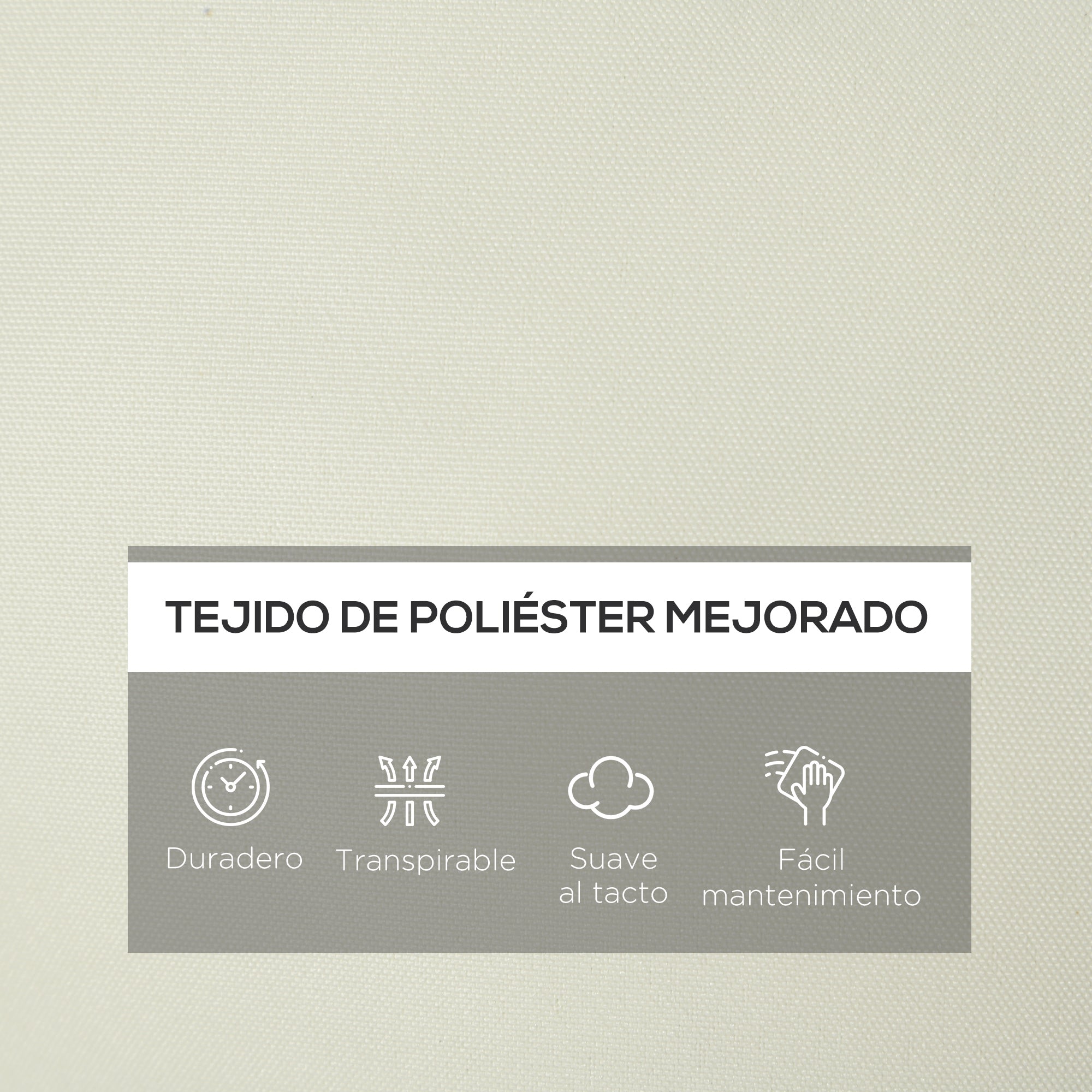 Outsunny Cojín para Tumbona de 1 Plaza 200x60x13 cm Cojín Rectangular de Algodón para Tumbonas Cojín de Asiento y Respaldo Cómodo para Jardín Terraza Balcón Crema
