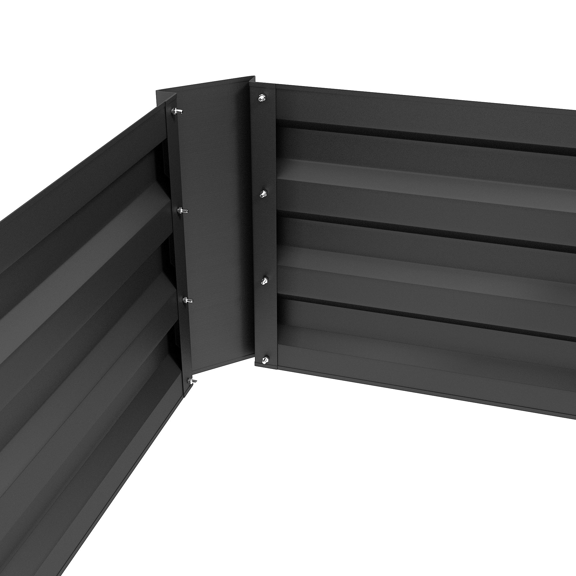 Outsunny Juego de 2 Jardineras Exterior Grandes de Acero Galvanizado, Huertos Urbanos, Maceteros Exterior Elevados para Plantas, Flores, Terraza, Resistente a la Intemperie, 100x50x30 cm, Negro