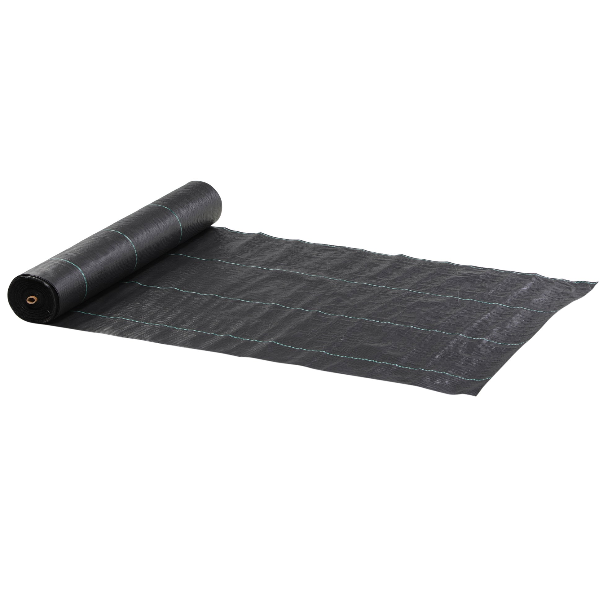 Outsunny Malla Antihierbas Malla Antimaleza 2x50 m Malla Geotextil 130 g/m² para Control de Malezas y Malas Hierbas de Jardín Rollo de Malla Antimaleza Negro