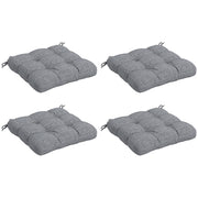 Outsunny Conjunto de Cojines para Sillas de Comedor 48x48x10 cm Juego de 4 Piezas Cojines para Sillas de Jardín Impermeable y Anti-UV con 2 Cordones de Fijación Gris