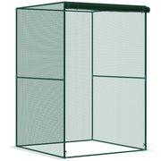 Outsunny Jaula de Cultivo Jaula para Plantas e Insectos con Puerta Enrollable y Marco de Acero para Jardín Terraza Patio 120x120x180 cm Verde