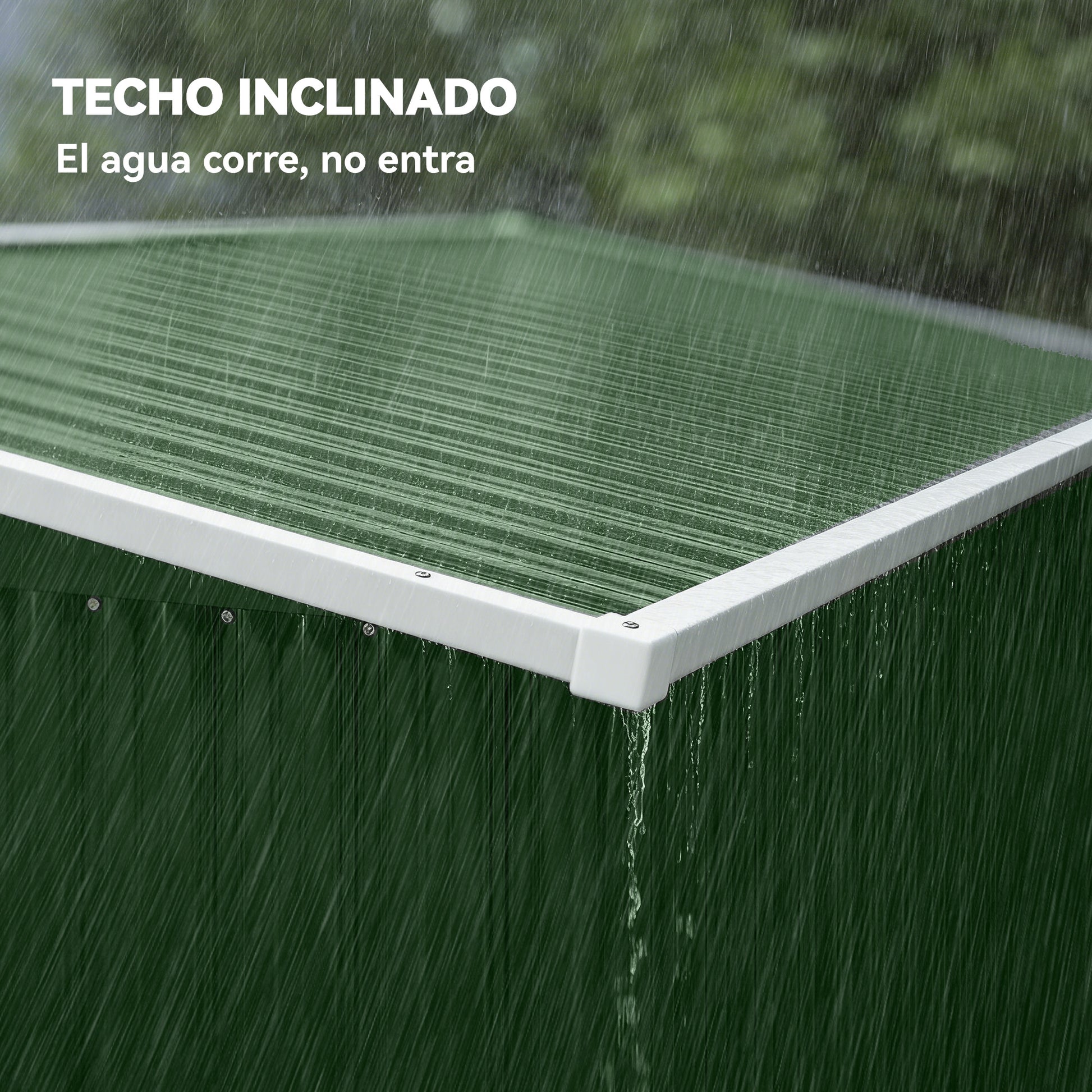 Outsunny Caseta de Jardín Exterior 2,7 m², 234x132x185 cm, Cobertizo de Jardín Exterior Metálico con Triple Puerta, Cerradura, Techo Inclinado y Ventilación para Almacenamiento de Herramientas, Verde