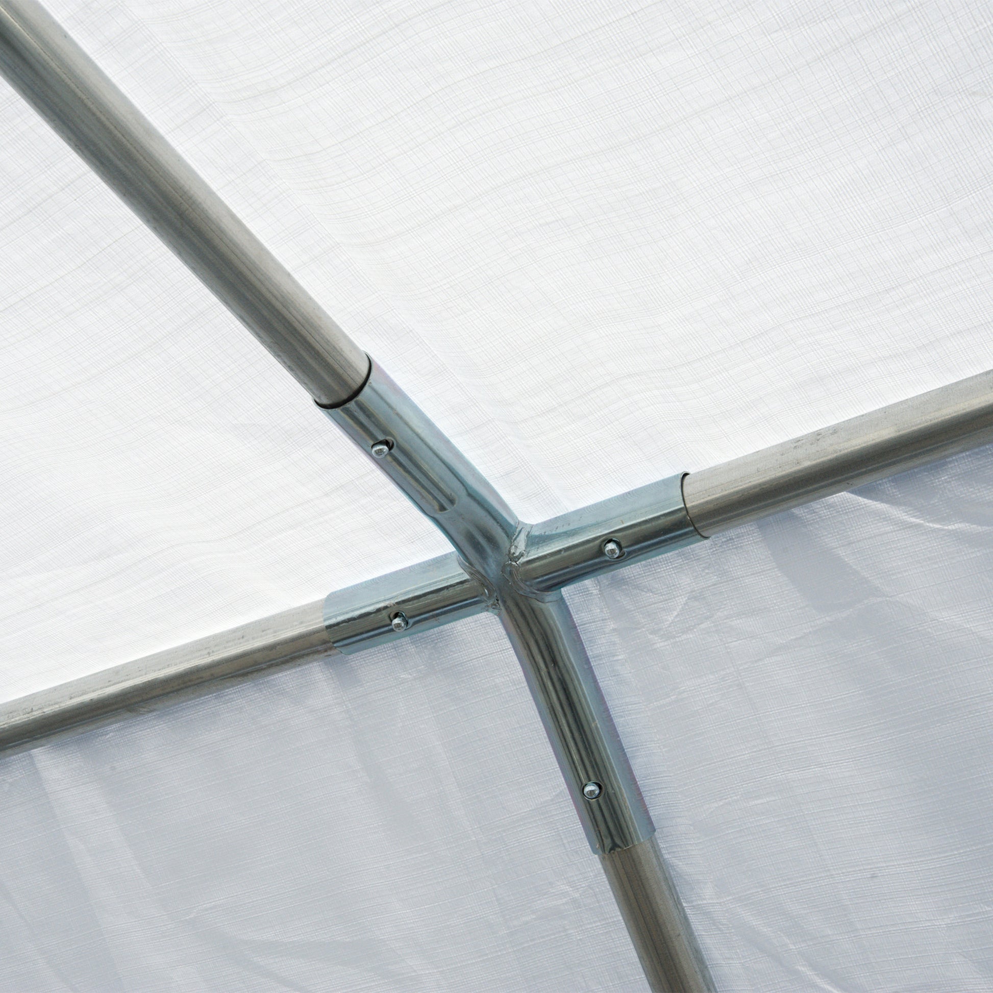Outsunny Carpa para Fiestas 8x4 m Cenador de Jardín con 4 Paneles Laterales y 8 Ventanas Anti-UV Pabellón Pérgola Cochera Gazebo para Eventos Bodas Blanco