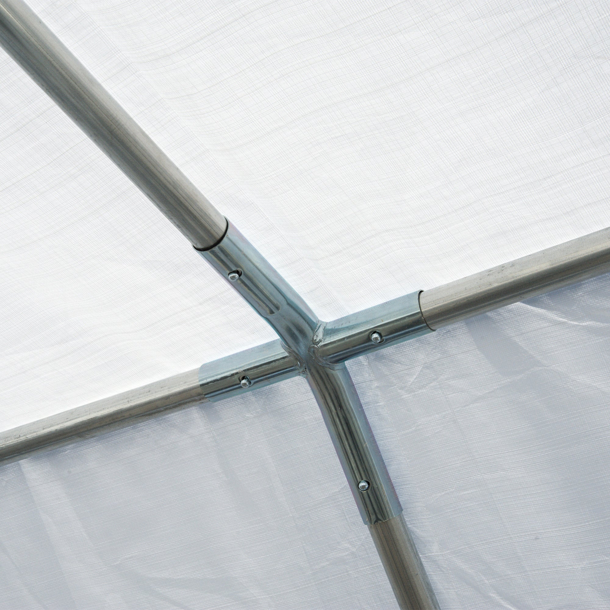 Outsunny Carpa para Fiestas 8x4 m Cenador de Jardín con 4 Paneles Laterales y 8 Ventanas Anti-UV Pabellón Pérgola Cochera Gazebo para Eventos Bodas Blanco