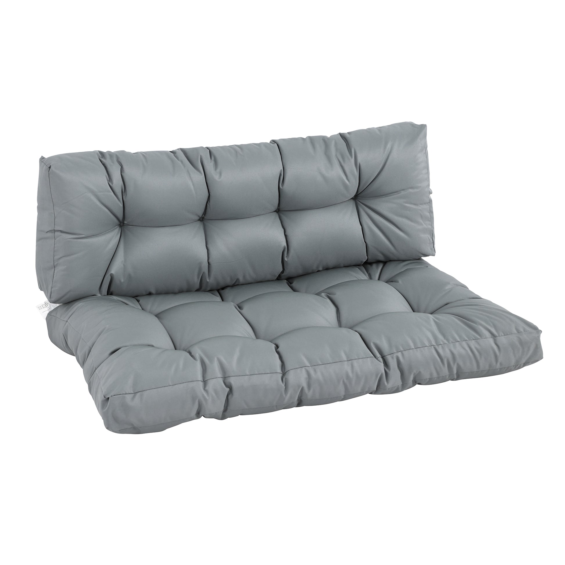 Outsunny Cojín para Banco Cojín para Palé con Respaldo 120x80x12 cm Colchón de Banco para Columpio Hamaca Interior Exterior Gris