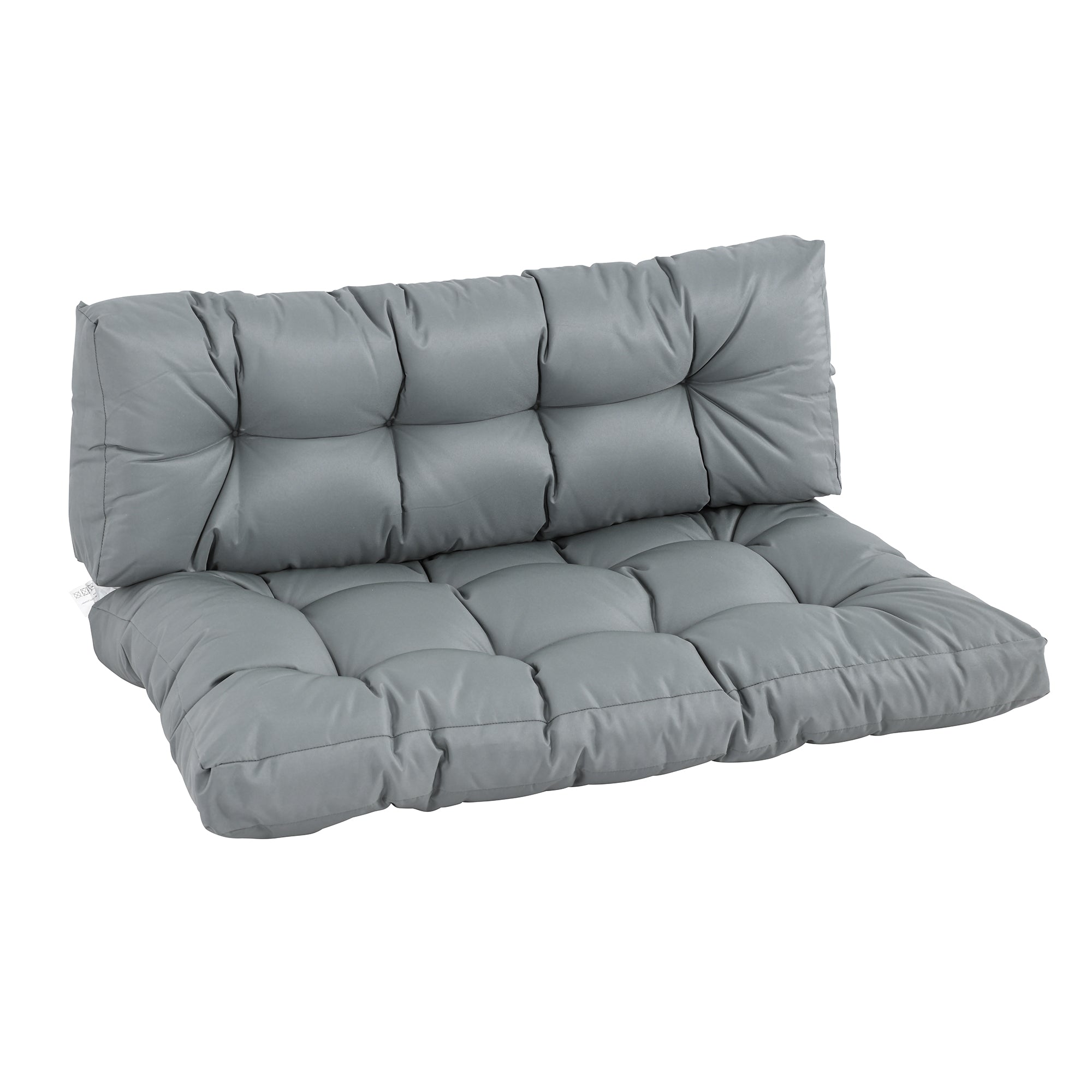Outsunny Cojín para Banco Cojín para Palé con Respaldo 120x80x12 cm Colchón de Banco para Columpio Hamaca Interior Exterior Gris