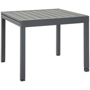 Outsunny Mesa de Jardín Extensible de Aluminio Mesa de Comedor para Exterior para 4-6 Personas Carga Max. 70 kg para Patio Terraza Balcón 90-180x90x73 cm Gris